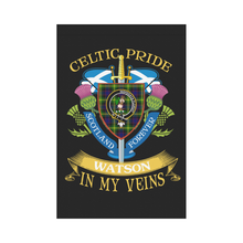 Load image into Gallery viewer, Watson Clan Celtic Pride Garden Flag | Over 300 Clans | Special Custom Design