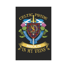 Load image into Gallery viewer, Broun (or Brown) Clan Celtic Pride Garden Flag | Over 300 Clans | Special Custom Design