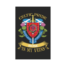 Load image into Gallery viewer, Rose Clan Celtic Pride Garden Flag | Over 300 Clans | Special Custom Design