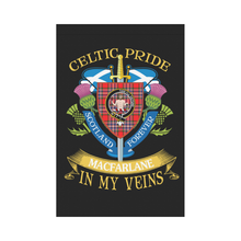 Load image into Gallery viewer, MacFarlane Clan Celtic Pride Garden Flag | Over 300 Clans | Special Custom Design