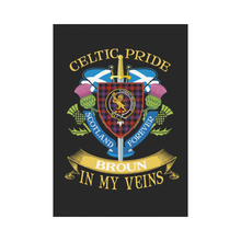 Load image into Gallery viewer, Broun (or Brown) Clan Celtic Pride Garden Flag | Over 300 Clans | Special Custom Design