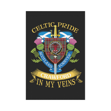Load image into Gallery viewer, Crawford Clan Celtic Pride Garden Flag | Over 300 Clans | Special Custom Design